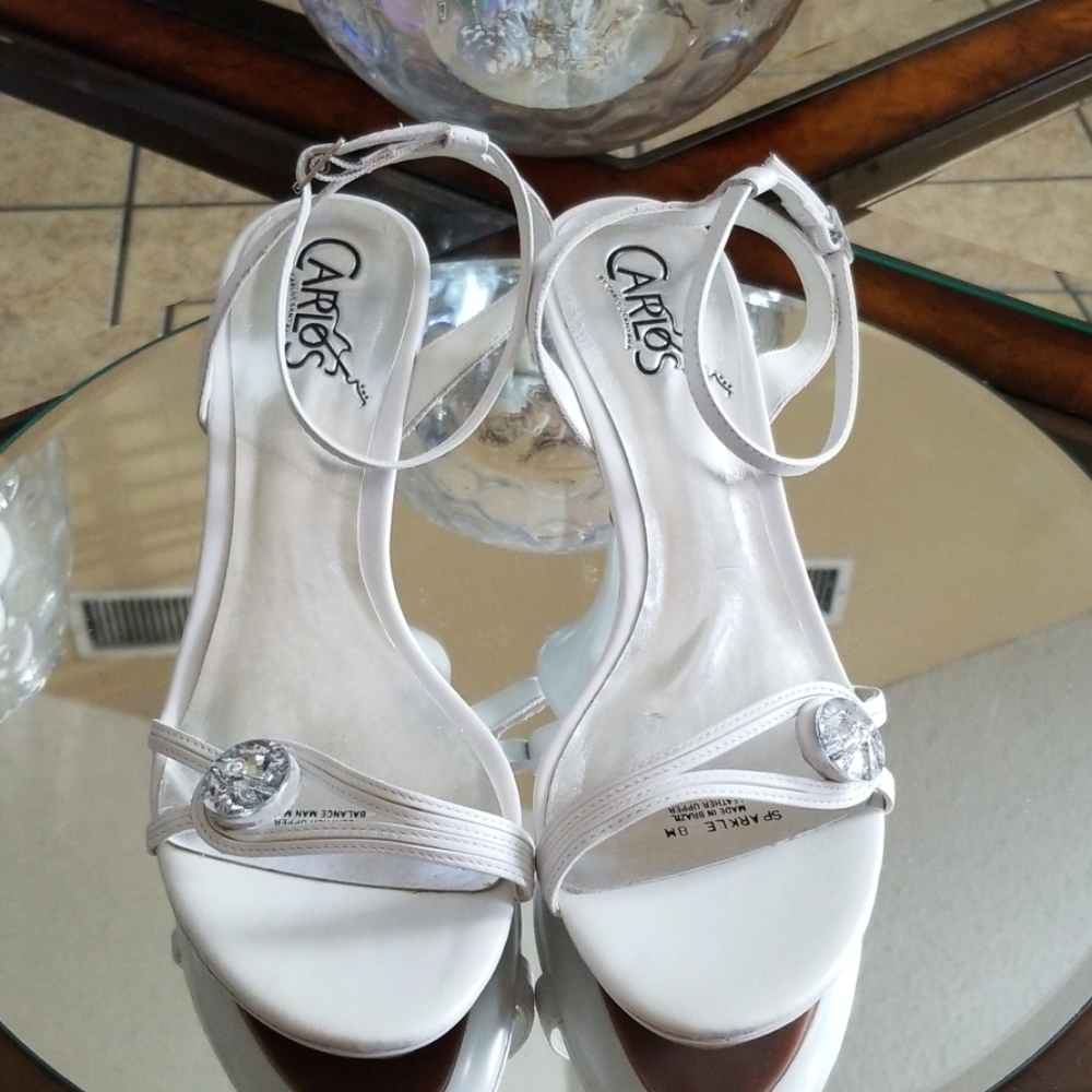 Carlos Santana White Sparkle Heel